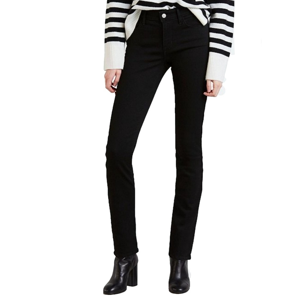 NWT Levis Wm M Black Wms 18 Mid Rise Skinny Jeans - Picture 1 of 7